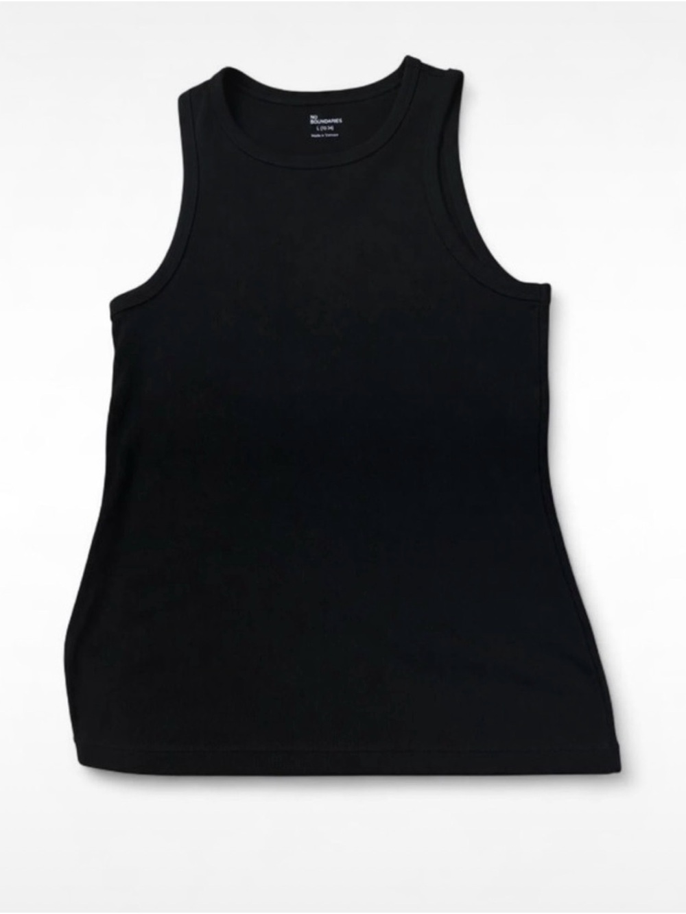 Black Ribbed Tank Top - Women's Sleeveless Crew Neck